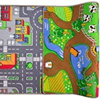 Los mejores  - The Rug House Alfombra impresa doble cara de la ciudad para niños 80cm x 150 cm (27&quot- x 411&quot- )